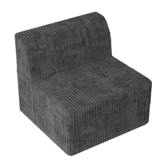 Modern Minimalist L Shape Modular Sectional Sofa, Sleeper Corduroy Couch, Comfy Space-Efficient Design, Grey