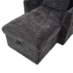 Multifunctional Lazy Person Sofa Recliner with Storage Backrest and Cell Phone Bracket in Chenille for Living Room or Bedroom