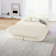 75''2-in-1 Foldable Sofa,Convertible Sleeper Foam Sofa Bed with Multi Functional Blanket, Chenille Floor folding sofa bed,  Floor Sofa Lounge Sofa for Living Room Bedroom Lounge Studio
