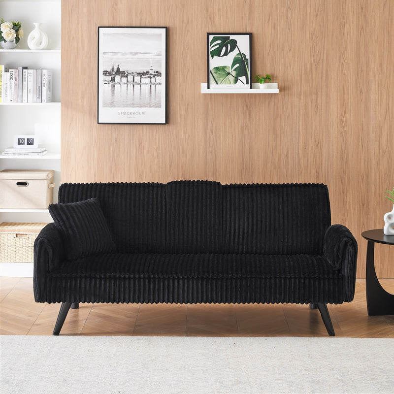 Minimalist style, straight-line corduroy sofa suitable for sitting and lying in the living room and bedroom