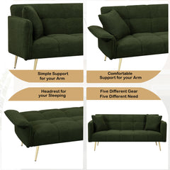 70.1 'futon sofa bed, convertible double sofa bed with folding armrests for living rooms and small Spaces