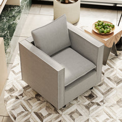 Decorative chair, comfortable gray single sofa chair, soft breathable seat cushion, soft cushion armchair, modern comfortable sofa chair in bedroom/corner/reading room