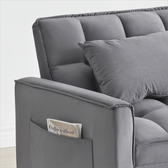 Sofa bed chair 3 in 1 convertible, recliner, single recliner, suitable for small Spaces with adjustable back black  dark grey