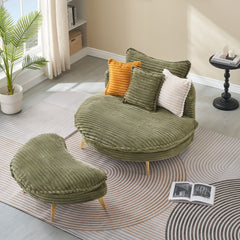 65.00 inches long, Corduroy Sofa Fabric, with three matching pillows and two spacious and comfortable seats, for Apartment Office Living Room -Green