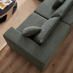 104-Inch Corduroy  Modular L Shaped Sectional Sofa,Luxury Floor Couch Set,Upholstered Indoor Furniture,Foam-Filled Compressed Sofa for Living Room,Bedroom,4 PC Free Combination
