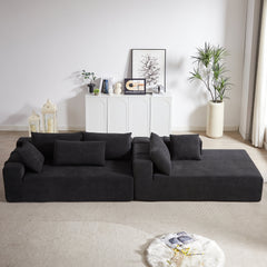 Modern Chenille Upholstered Sectional Sofa Couch Set,Modular 108' L Shaped Sectional Living Room Sofa Set With 6 Pillows,Free Combination Sofa Couch for Living Room,Bedroom(Right Chaise)W834P240010