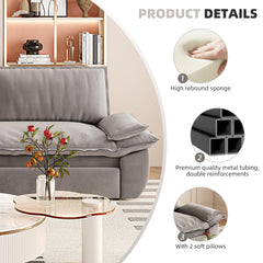 73.2' Queen Pull Out Sofa Bed,3-in-1 Convertible Sleeper Sofa,Multi-Functional Velvet Loveseat Bed,Grey(Old Sku:W1885S00051;New Sku:W1885S00229)