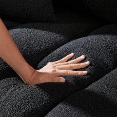 MH36.8'' Teddy Fabric Sofa, Modern Lounge Chair for Apartment, Office, Living Room and Bedroom black W1193S00087