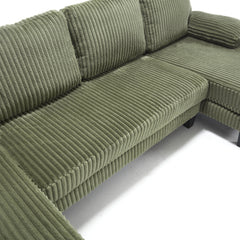 [VIDEO provided][New]U-Shaped Couch with Oversized Seat,4-Seat Sofa  with Double Chaise,Comfortable and spacious indoor furniture for Living Room,Apartment