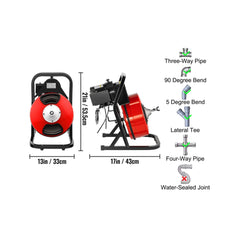 [50FT x 1/2"] Electric Drain Sewer Cleaning Snake Clog Auger Machine (SAK02907)