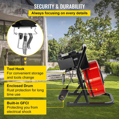 [50FT x 1/2"] Electric Drain Sewer Cleaning Snake Clog Auger Machine (SAK02907)