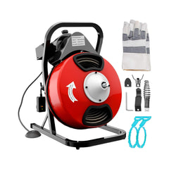 [50FT x 1/2"] Electric Drain Sewer Cleaning Snake Clog Auger Machine (SAK02907)
