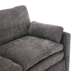 68.1' Cozy Upholstered Loveseat Sofa with Double Cushion Design, Grey Chenille