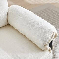 Golden Leg Adjustable Frame Sofa in Creamy White Chenille, 31.5L x 28.5W x 34.7H inches
