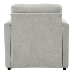 Cozy Upholstered Armchair Oversized Comfy Cloud Sofa Double Cushion Single Sofa in Light Grey Chenille, 31.9'