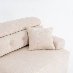 LY-029 APRICOT COMPRESSION SOFA: 4-seater combined sofa, Wood Grain Chenille fabric, full sponge compression sofa,combined sofa with 2 pillows  for living/ Home Furniture/ Apartment
