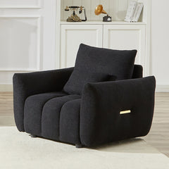 MH36.8'' Teddy Fabric Sofa, Modern Lounge Chair for Apartment, Office, Living Room and Bedroom black W1193S00087