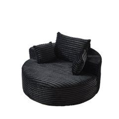 55''L Corduroy Sponge single sofa,No Assembly Required,Fluffy Modern Sleeper Chair for Living room, Bedroom, Lounge and Projection Room(Not a swivel chair.)