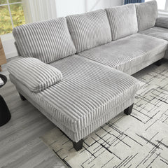 [VIDEO provided][New]U-Shaped Couch with Oversized Seat,4-Seat Sofa  with Double Chaise,Comfortable and spacious indoor furniture for Living Room,Apartment