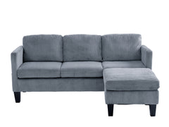 Modern L-Shaped Sectional Sofa with Padded Cashmere Upholstery – Space-Saving Design for Living Rooms & Apartments, Easy Assembly, Grey