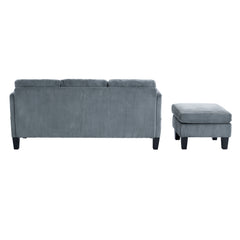 Modern L-Shaped Sectional Sofa with Padded Cashmere Upholstery – Space-Saving Design for Living Rooms & Apartments, Easy Assembly, Grey