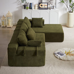 Modern Chenille Upholstered Sectional Sofa Couch Set,Modular 108' L Shaped Sectional Living Room Sofa Set With 6 Pillows,Free Combination Sofa Couch for Living Room,Bedroom(Right Chaise)W834P240007