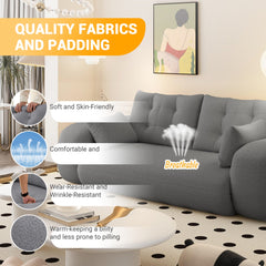 Human Dog Bed, Lazy Sofa Couch, 78.7 ' Multi-Functional Foldable Sofa Bed, 3-in-1 Teddy Fabric Foam-Filled Sleeper Sofa Bed for Living Room,Guest Bed,Playroom,Grey