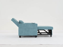 Futon Chair Bed Convertible Chair 3-in-1 Pull Out Sleeper Chair Beds with USB Ports,Wear-resistant and Anti-scratch,  Armchair Bed Sleeper for Living Room (Green Scratch Cloth)