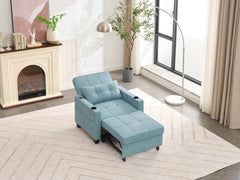 Futon Chair Bed Convertible Chair 3-in-1 Pull Out Sleeper Chair Beds with USB Ports,Wear-resistant and Anti-scratch,  Armchair Bed Sleeper for Living Room (Green Scratch Cloth)
