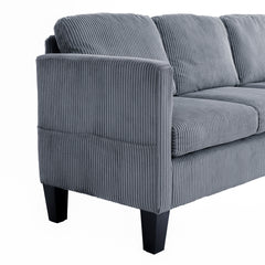 Modern L-Shaped Sectional Sofa with Padded Cashmere Upholstery – Space-Saving Design for Living Rooms & Apartments, Easy Assembly, Grey