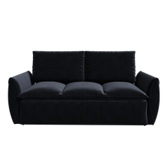 70.9' Pull Out Sofa Bed, 3-Seat Convertible Sleeper Sofa with 2-in-1 Pillow and Blanket Set,Multi-Functional Velvet Loveseat Bed,Black