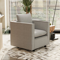 Decorative chair, comfortable gray single sofa chair, soft breathable seat cushion, soft cushion armchair, modern comfortable sofa chair in bedroom/corner/reading room