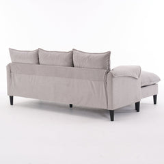 Convertible Combination Sofa, Sofa L-Shaped, Sofa with Footstools with Storage, Beige Sofa for Living Room, Living Room/Bedroom/Office/Small Space 3-Seater Combination Sofa - Beige