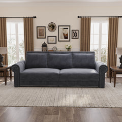 93.7 ' King Pull Out Sofa Bed, Chesterfield Sofa, 3-in-1 Velvet Convertible Sleeper Sofa with Nailhead Trim & Rolled Arm, Multi-Functional Sofa Bed for Living Room, Bedroom, Apartment, Office