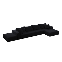 Oversized sponge cloud sofa,Modern Upholstered Sectional Sofa Couch Set,Modular 162' L Shaped Sectional Living Room Sofa Set With 6 Pillows,Free Combination Sofa Couch for Living Room,Bedroom