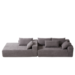 Modern Chenille Upholstered Sectional Sofa Couch Set,Modular 108' L Shaped Sectional Living Room Sofa Set With 6 Pillows,Free Combination Sofa Couch for Living Room,Bedroom(Left Chaise)W834P240001