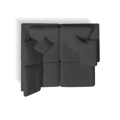 Cloud Sectional Couch for Living Room, Convertible L-Shape Sofa with Ottoman, 3 Seater Modular Design in Gray Chenille Fabric, 110 inches