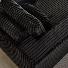 62.5-Inch Corduroy Sponge Sofa Lounge Chair,No Assembly Required,Fluffy Modern Sleeper Chair for Indoor Living Room Bedroom