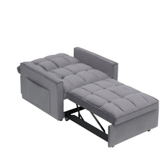 Sofa bed chair 3 in 1 convertible, recliner, single recliner, suitable for small Spaces with adjustable back black  dark grey