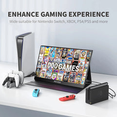 ReHisk RE-15.6FC - 15.6'' FHD 1080P Portable Monitor With Full Cover RE156FC