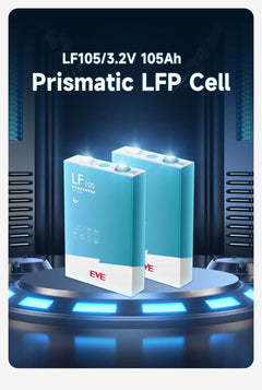 Full Battery 3.2V 105Ah EVE LiFePO4 LFP battery cells - 336Wh, 10+ year life @80% DOD 40985879347283