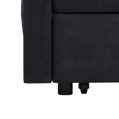 Loveseats Sofa Bed with Pull-out Bed,Adjsutable Back-Black