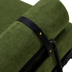 Modern Loveseat Sofa 2-Seater with USB Ports, Cylindrical Armrests, Green Chenille, 59 Inch