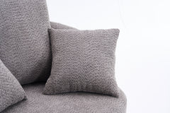 360° Swivel Chair Accent Barrel Chair Swivel Round Upholstered Sofa Chair with 3 Removable Pillows for Living Room, Bedroom, Office and Hotel, High-Resilience Sponge,Grey