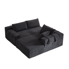 Modern Chenille Upholstered Sectional Sofa Couch Set,Modular 108' L Shaped Sectional Living Room Sofa Set With 6 Pillows,Free Combination Sofa Couch for Living Room,Bedroom(Right Chaise)W834P240010