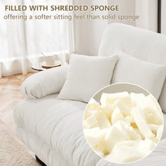 Cloud Couch 2 Seater Sofa for Living Room, Chenille 2 - Seat sofa with 2 Lumbar pillows and 2 throw pillows,Chenille White