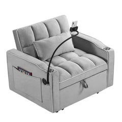 Convertible Sleeper Chair Sofa Bed Adjustable Pull Out Sleeper Chair Bed Multi-Pockets Folding Sofa Bed for Living Room Bedroom Small Space,3-in-1 Sofa Bed