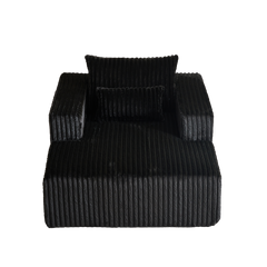 62.5-Inch Corduroy Sponge Sofa Lounge Chair,No Assembly Required,Fluffy Modern Sleeper Chair for Indoor Living Room Bedroom