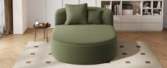 Modern Chaise Lounge Sofa Boneless Couch with Two Supportive Pillows, Green Corduroy, 51.6' Sofa Bed