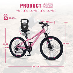 Mountain Bike for Girls and Boys  Mountain 24 inch shimano 6-Speed bike